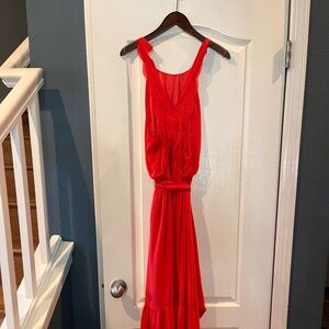 Jessica Simpson maxi flowy dress size S in red/orange